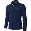 KUNJLELP 100% Cotone Polo da Uomo Manica Lunga Ricamo di Giraffa Maglietta Uniformi Polo da Lavoro per l'autunno e l'inverno