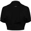 SXME MIGHT SAY Nuovo Coprispalle da Ragazza, Modello Bolero Ritagliato - Cardigan a Maniche Corte, Tinta Unita, con Apertura sul Davanti, Nero , 7-8 Anni