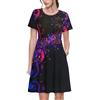 ALLiYa Vestito da donna a maniche corte con note musicali colorate galassia, alla moda, per ufficio e lavoro quotidiano, perfetto con