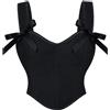 SCARLET DARKNESS Women Renaissance Corset Square V-Neck Lace-up Corset Top Floral Shapewear Corsets