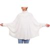 Marenza Poncho Misto Cashmere Kimono Collo Anello Donna Made in Italy Doppio Filo Manica Lunga Lana Merino Cachemire Mantella Taglia Unica Regalo Abbigliamento Inverno Coprispalle