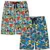 DC Comics Confezione da due Pantaloncini da Salotto da Uomo - Batman, The Flash, Green Lantern e Superman - 100% Cotone - S