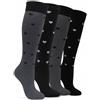 Lucchetti Socks Milano Calze Lunghe Donna Caldo Cotone, Termiche, Fantasia Colorata, Righe,Morbide e Traspiranti, Perfette per Inverno, Uso Quotidiano Confortevoli e Resistenti 4 Paia (35-40, Set Poker di Cuori)