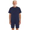 RUNQHUI Tuta Pigiama Sanitario Adulto Donna Uomo Grenouillère di Cura con Chiusura a Zip sul Retro per Persone Anziane Alzheimer, Blu marino, L