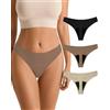 SHARICCA Mutande Ciclo Mestruale Donna Mestruali Perizoma Senza Cuciture Mutande Assorbenti Mestruali Lavabili Donna Intimo Protettive (Multicolore-3P09-J, L)
