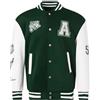 Loalirando Giacca da Baseball da Uomo, Giacca College Autunnale e Primaverile Jacket Casual Cappotto Unisex Bomber Varsity Oversize S-XXL (Verde, L)