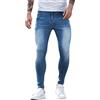 Generico Jeans Elasticizzati a Vita Alta vestibilità Attillata Uomo Jeans Uomo Regular Baggy Jeans Uomo Neri