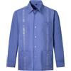Generic Camicia da Uomo Ricamata Casual da Spiaggia Cubana a Maniche Lunghe Guayabera Collo Coreana