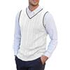 Generic Gilet da uomo lavorato a maglia riscaldato gilet da uomo con scollo a V senza maniche pullover gilet leggero e confortevole gilet termico quattro stagioni gilet casual tinta unita maglieria semplice