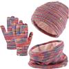 Baynetin Set Invernale Bambini 3 Pezzi: Cappello di Maglia, Sciarpa e Guanti Touchscreen - Berretto con Fodera in Pile Caldo per Ragazze e Ragazzi 5-12 Anni (Color Mix)