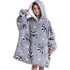 JOJJJOJ - Felpa con cappuccio oversize tipo coperta per bambini, con tasche, coperta indossabile per ragazzi, ragazze, adolescenti, bambini, Raccoon, Taglia unica