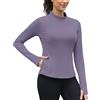 IECCP Maglietta termica da donna, a maniche lunghe, con due tasche, in pile, a maniche lunghe, per sport, traspirante, funzionale, lunga corsa