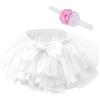 Beganly Gonna morbida con volant in tulle con fodera per pannolini, principesse, feste, tutù, set con fascia floreale