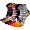 PUTUO Donna Calzini con Dita Separate, Calze con le Dita in Cotone Donna Casual Sportive Calzini, Calzini Morbide e Calde da Donna, 4/5 paia