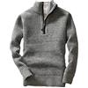 Kelsiop Inverno Uomo Pile Ispessito Maglione Mezza Zip Dolcevita Caldo Maglione Primavera Slim Fit Maglia Maglione di Lana, Grigio chiaro, L