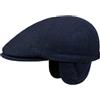 LIPODO Coppola da Uomo - Berretto con paraorecchie - Berretto con Visiera in Feltro di Lana con Fascia Elastica - Autunno/Inverno Blu Scuro M (57-58 cm)