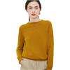 Vsadsau Donna 100% Lana Merino Maglione Autunno Inverno Svuotato Maglione Casual Girocollo Pullover, giallo senape., M