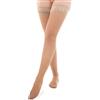 SEGRETA 00055 (Chamois, M) Calze Autoreggenti Compressione Graduata, Donna e Uomo, con Morbida Banda di Silicone in Pizzo, Tallone Anatomico, Punta Rinforzata 11-14 mmHg