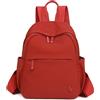 JIANLINST Mini zaino da donna, piccolo zaino alla moda per signore ragazze leggero nylon casual viaggi zaini, Rosso, S
