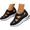 Sobzia Sandali Con Zeppa,Sandali Chiusi Davanti Donna Estive Ortopedici Comodi Sandalo Trekking Sportivi Leggeri Sandalo con Zeppa Antiscivolo Scarpe con Strappo Scarpa Passeggio Nero 41