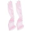 ZUYPSK Guanti lunghi da sposa a dita intere da sposa, in tulle trasparente, per feste, cocktail