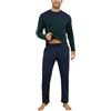 Aseniza Pigiama Uomo Invernale Cotone Lungo Set Pigiami Righe Uomo Maniche Lunghe da Casa Caldo Casual(232-Verde,XL