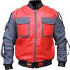 LP-FACON Marty Mc_Fly BTTF 2 Superhero Red Cosplay Halloween Costume Future Back Pelle Bomber Jacket