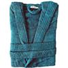 GLOUPIE Accappatoio Unisex In 100% Spugna Di Puro Cotone In Tinta Unita Dal Color Ottanio Taglia M