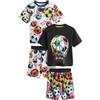 NEXT Ragazzo Confezione da 2 Pigiami Corti in 100% Cotone Black/Multi Bright Football 6 Anni