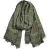 Kangqifen - Sciarpa da uomo a righe, in cotone e lino, 190,5 x 88,9 cm Verde scuro. Taglia unica