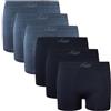 Liabel Slip/Boxer da Uomo Seamless Confezione da 6Pz - Mutande da Uomo in Microfibra Senza Cuciture Made in Italy (LXL, Boxer 3neri,3grigi)
