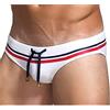 Detwen Costume da bagno da uomo a forma di slip, con cordoncino di colore a contrasto, da uomo