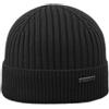 Melegari Berretto di Maglia con Risvolto | Beanie Vicenza | Pura Lana | manifattura Italiana | Unisex (Nero)