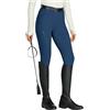 WILLIT Leggings da equitazione da donna, pantaloni da equitazione con grip in silicone completo, a vita alta, elasticizzati, con tasca con cerniera, passanti per cintura, Blu scuro, S
