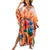 YouKD Pirnt floreale lungo caftano maxi abito da donna taglie forti bikini spiaggia copricostume