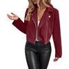 Generisch Giubbotto in Pelle Scamosciata da Donna, Corto, Oversized, Giacca in Pelle, con Revers, a Manica Lunga, Bomber, Morbido, Leggero, Giacca per Mezze Stagioni, Trendy, Moda, Giacca Autunnale, a