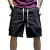 New front Costume da Bagno Uomo Pantaloncini da Uomo Ad Asciugatura Rapida Costume da Spiaggia da Uomo Bermuda Cargo Uomo Tasche Coulisse Regolabile Piscina Vacanze Casual Sport Nero L