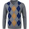 KTWOLEN Maglioni da Uomo Invernale Scollo V Slim Fit a Costine Pullover con Motivo Rombi Classico Casuale Magli Manica Lunga Maglieria Tops Basic per Autunno Inverno