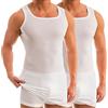 HERMKO 16027 Confezione da 2 Canotta da Uomo Extra Lunga in Cotone/Modal, Farbe:Bianco, Größe Herren:7 (XXL)