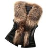 TDEOK Gilet di pelliccia da donna pelliccia sintetica gilet di pelliccia nero gilet corto ecopelle gilet invernale moderno gilet di transizione slim fit giacca invernale foderata gilet pelliccia