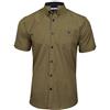 Xact Camicia a Quadretti da Uomo con Colletto a Bottoni e Maniche Corte, vestibilità Regolare (Senape/Blu Navy) S