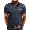 Volemo Polo da uomo, a maniche corte, da uomo, estiva, da golf, con tasca sul petto, Blu scuro, XL