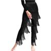 inhzoy Pantaloni Danza Latina con Frange Donna Pantaloni Sala Ballo Danza Classica Rumba Salsa Tango Pratica Pantalone Ballo Cha-Cha Professionale con Nappe Performance Nero S