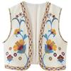 EasyByMall Gilet da donna vintage con ricamo floreale per stile nazionale, casual, senza maniche, motivo retrò, perfetto per l'uso quotidiano (S 9)