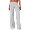 LYSINK Donne Y2k Skinny Flare Leggings Vita Bassa Foldover Vita Bootcut Pantaloni Della Tuta Tinta Unita Slim Fit Bell Bottom Pantaloni, A-a-grigio, S