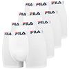 Fila 4 Pacco Convenienza Uomo Boxer - Logo Pants - Monocolore - Molti Colori - Bianco, M - 4 Pack
