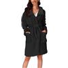 Generic Accappatoi da donna in pile senza cappuccio, vestaglie calde e accoglienti, accappatoio leggero, tinta unita, abbigliamento da notte con tasche e cintura