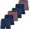 YOURBASICS Boxer da uomo in jersey, in morbido cotone Ulteriore stile americano, confezione da 3 pezzi, in cotone, apertura con bottone, Confezione da 6 blu, XXL