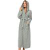 Surwin Accappatoio Microfibra Lungo con Cappuccio per Donna e Uomo, Lunga Accappatoio Spugna Unisex Invernale Pile Vestaglia da Bagno Assorbente e Confortevole per Albergo Piscina