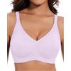 HORISUN Reggiseno da donna senza ferretto, comodo, senza cuciture, senza ferretto, reggiseno completamente coprente, scollo a V, bralette push-up (jacquard viola chiaro XL)